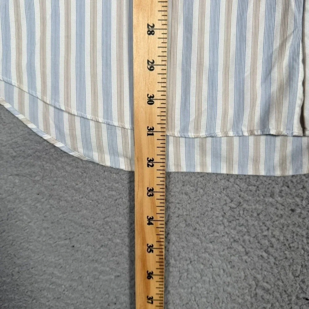 David Donahue Shirt Mens 17.5 34/35 Striped Casual Preppy Button Up Dress Cotton